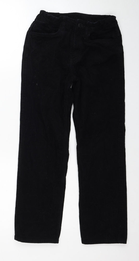 H&M Boys Blue Cotton Chino Trousers Size 10-11 Years Regular Zip
