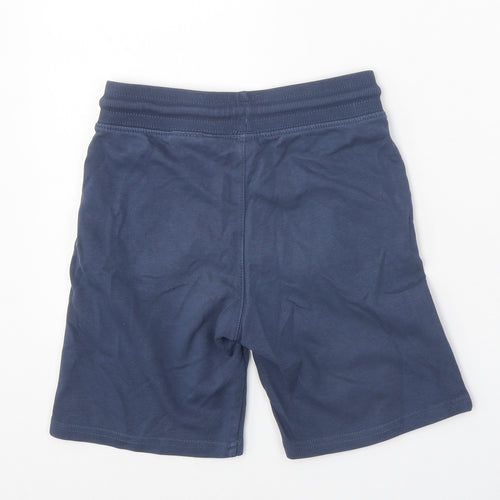 H&M Boys Blue Cotton Sweat Shorts Size 8-9 Years Regular Tie