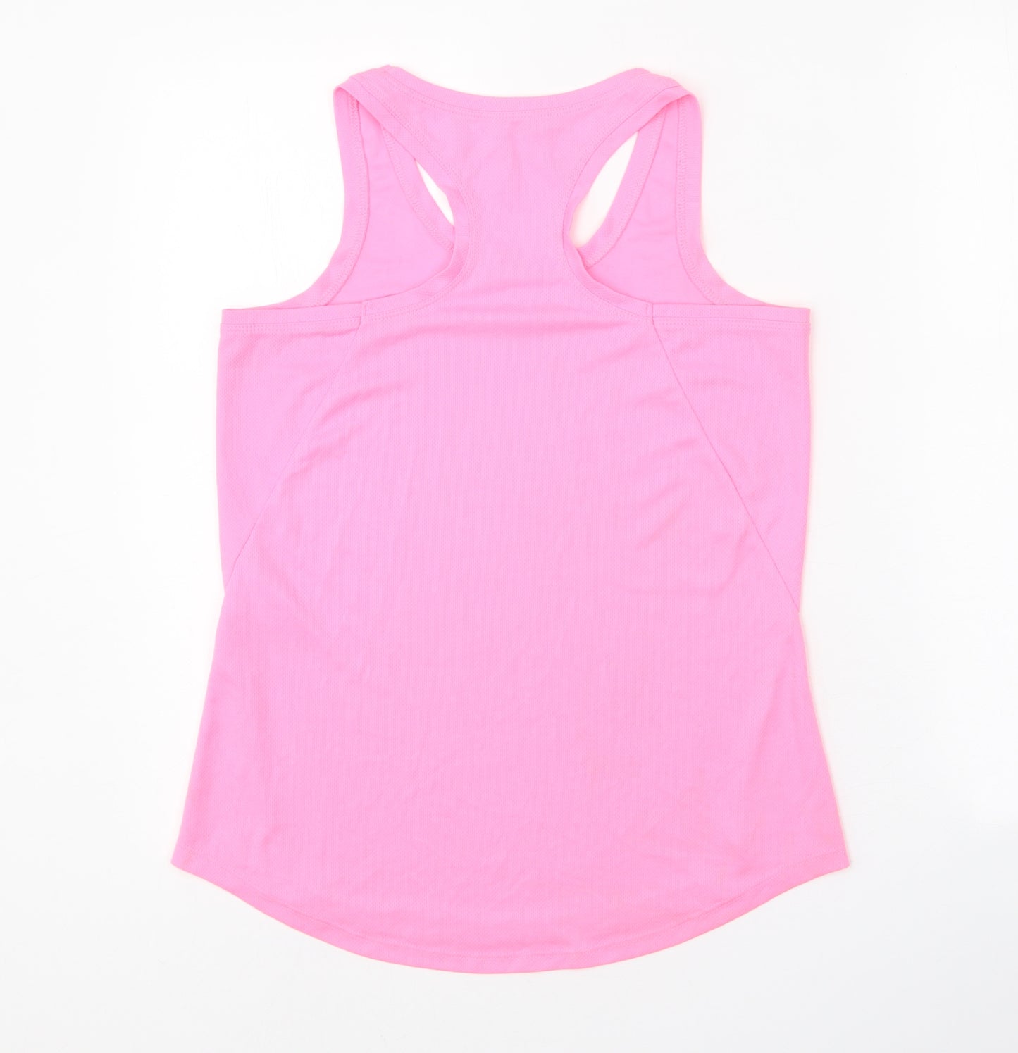 ELLE Womens Pink Polyester Basic Tank Size 10 Scoop Neck Pullover - Racerback
