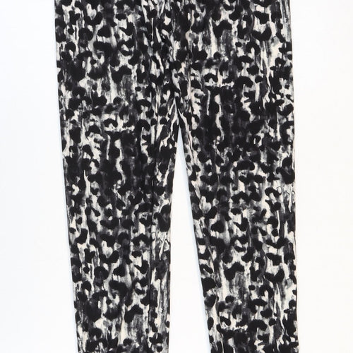 Crafted Girls Black Animal Print Polyester Jogger Trousers Size 11-12 Years Regular - Leggings
