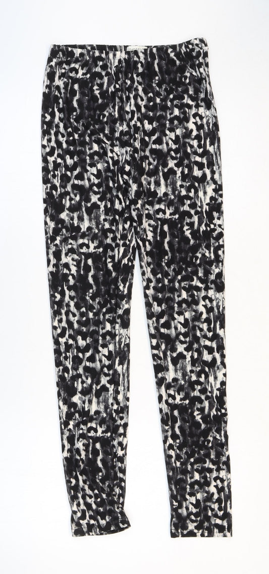 Crafted Girls Black Animal Print Polyester Jogger Trousers Size 11-12 Years Regular - Leggings