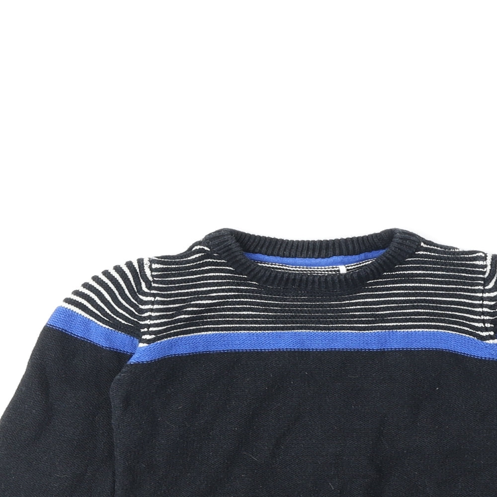 Boots Mini Club Boys Black Round Neck 100% Cotton Pullover Jumper Size 2-3 Years Pullover