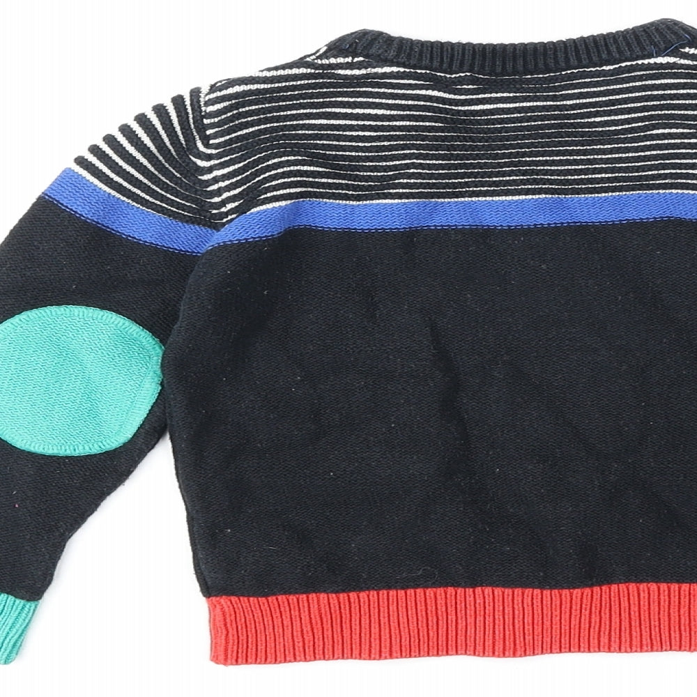 Boots Mini Club Boys Black Round Neck 100% Cotton Pullover Jumper Size 2-3 Years Pullover