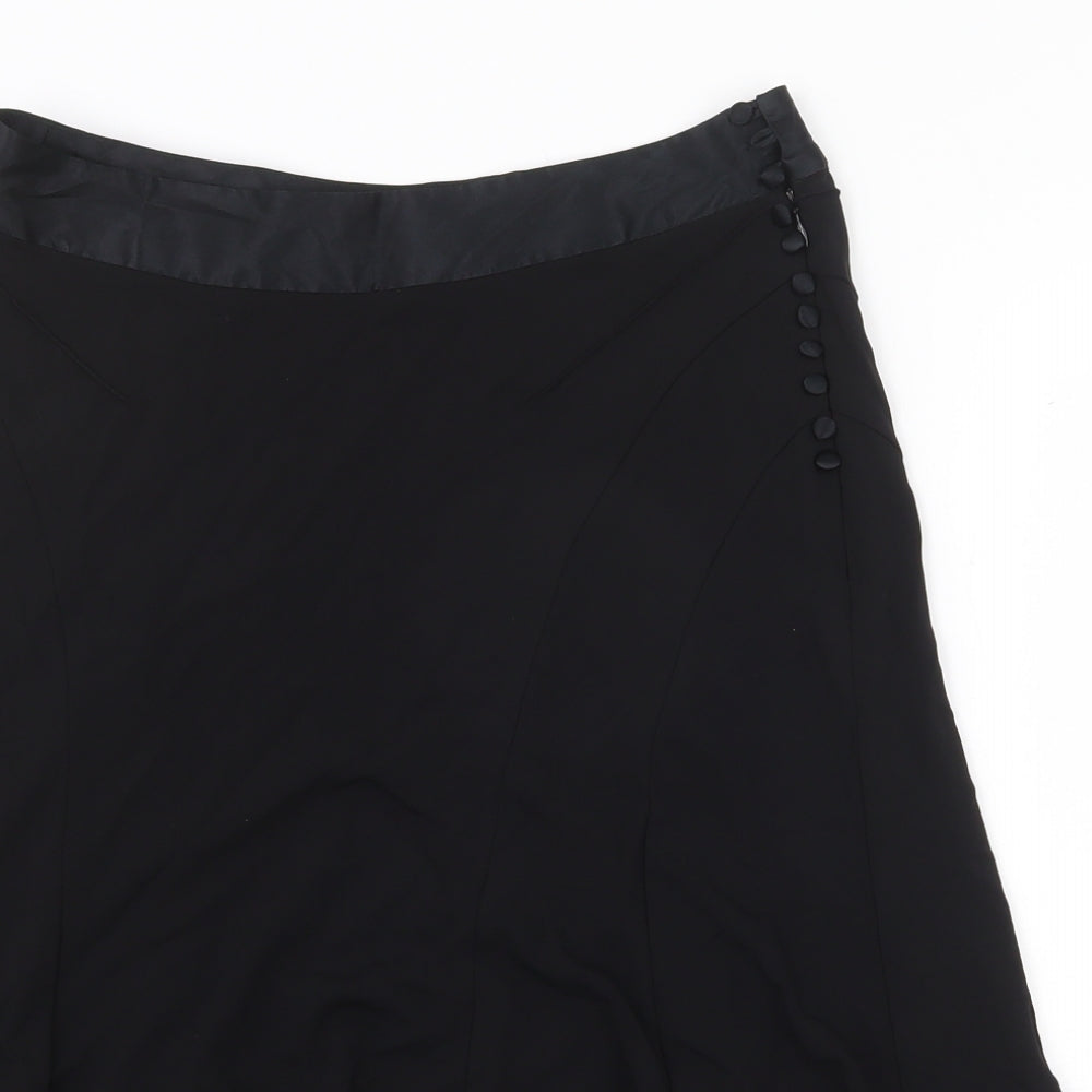 Nougat Womens Black Viscose Swing Skirt Size 4 Zip