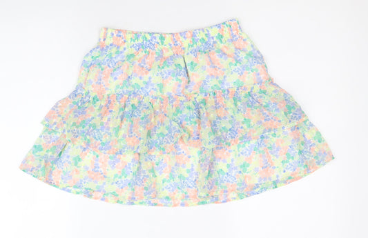 Marks and Spencer Girls Multicoloured Geometric Polyester Flare Skirt Size 11-12 Years Regular Pull On