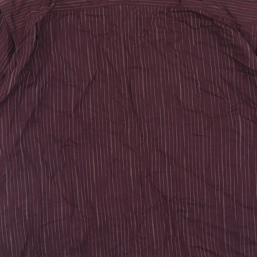 Marks and Spencer Mens Purple Striped Lyocell Button-Up Size L Collared Button