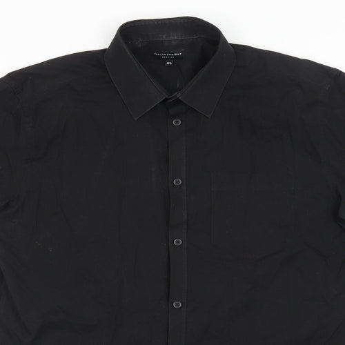 Taylor & Wright Mens Black Cotton Button-Up Size 16.5 Collared Button