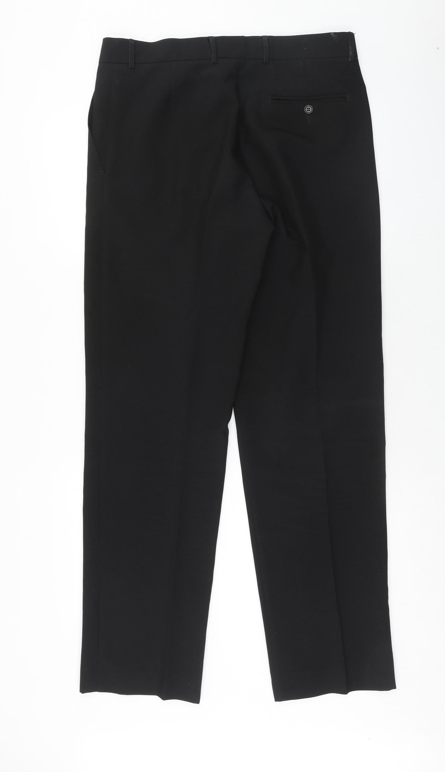 Debenhams Mens Grey Polyester Dress Pants Trousers Size 34 in L33 in Regular Hook & Eye - Long Length