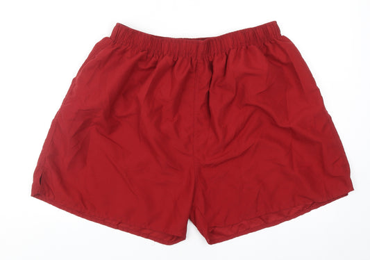 Premier Man Mens Red Polyester Sweat Shorts Size XL Regular Drawstring