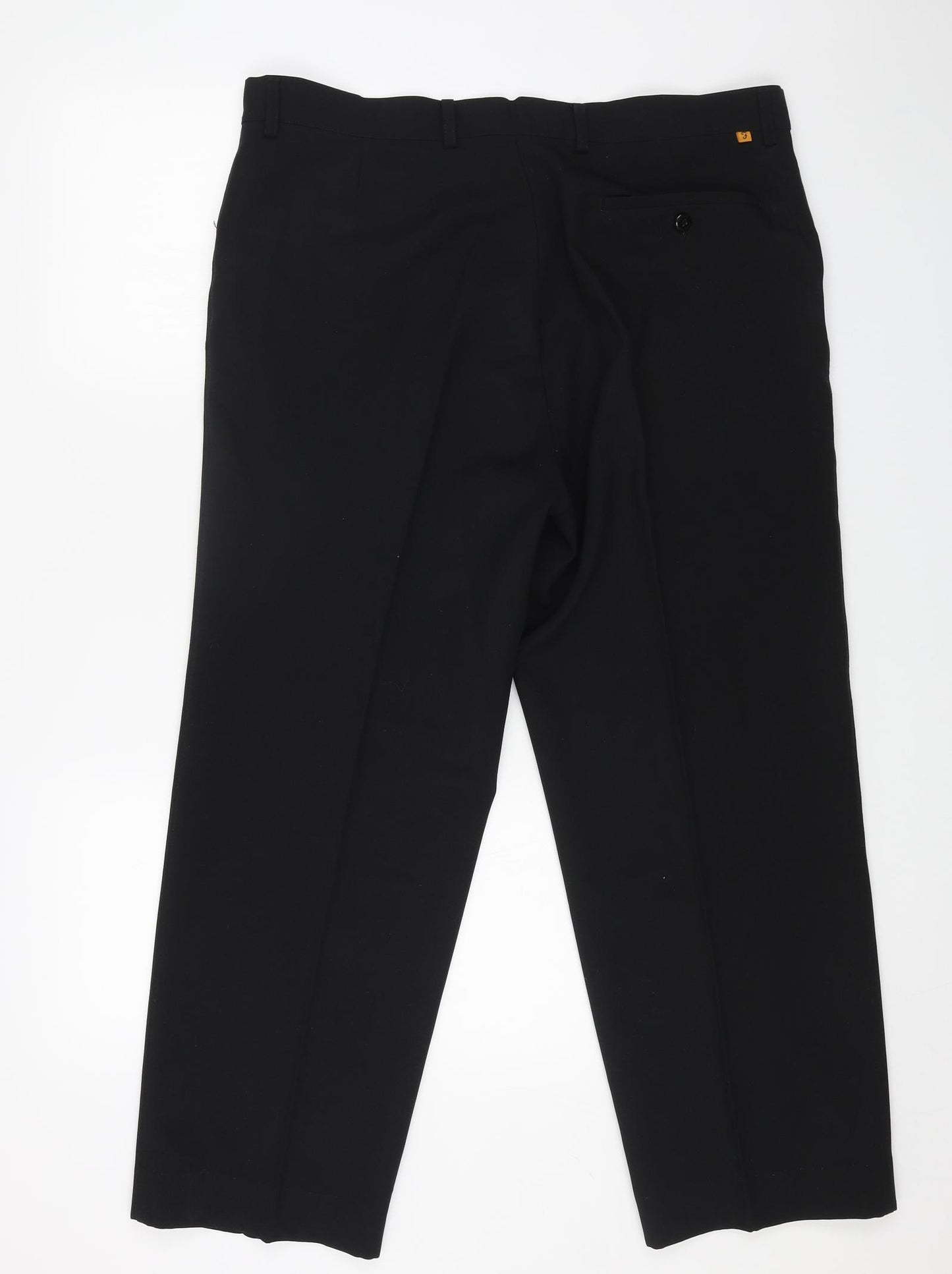 Farah Mens Black Polyester Trousers Size 38 in L24 in Regular Button