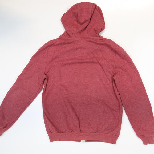 River Island Mens Red Cotton Full Zip Hoodie Size S