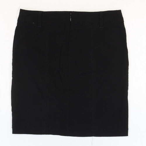 New Look Girls Black Viscose A-Line Skirt Size 10 Years Regular Zip