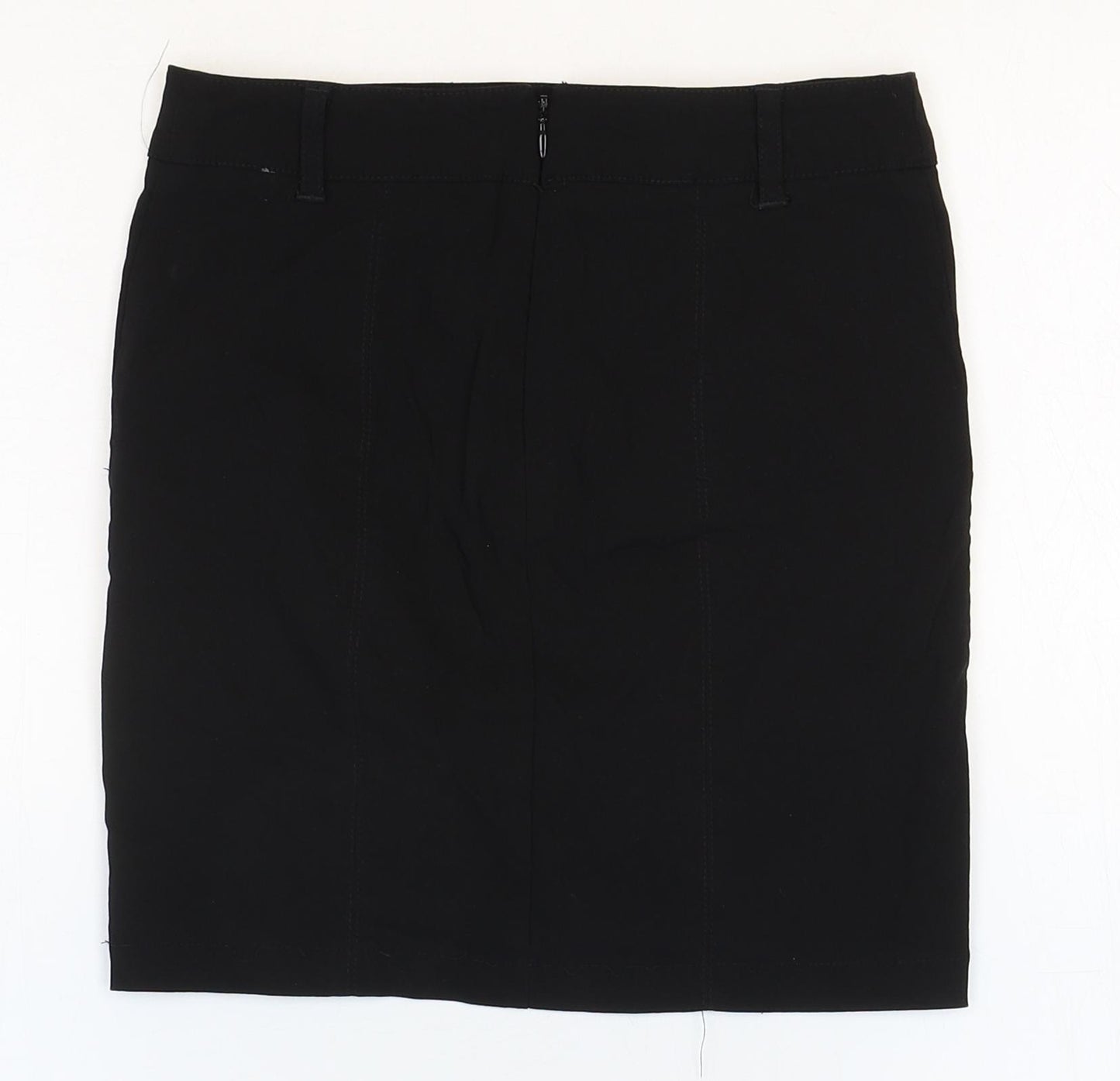 New Look Girls Black Viscose A-Line Skirt Size 10 Years Regular Zip