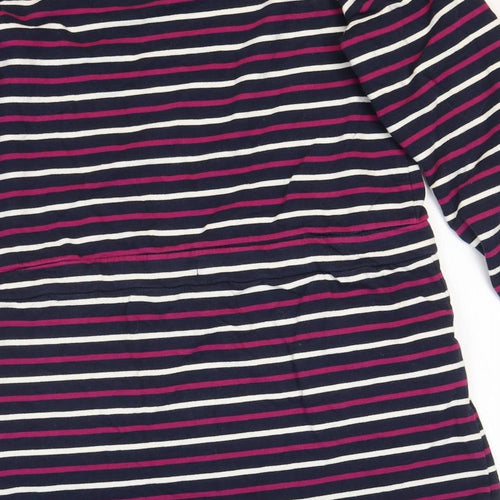 Lilly & Dan Girls Multicoloured Striped Cotton T-Shirt Dress Size 11-12 Years Round Neck Pullover
