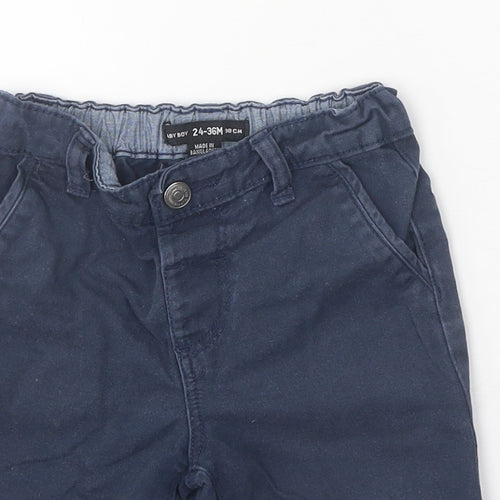 Denim & Co. Boys Blue 100% Cotton Chino Shorts Size 2-3 Years Regular