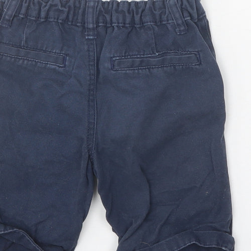 Denim & Co. Boys Blue 100% Cotton Chino Shorts Size 2-3 Years Regular