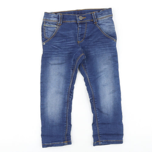 Mini Club Boys Blue 100% Cotton Skinny Jeans Size 2-3 Years Regular Button