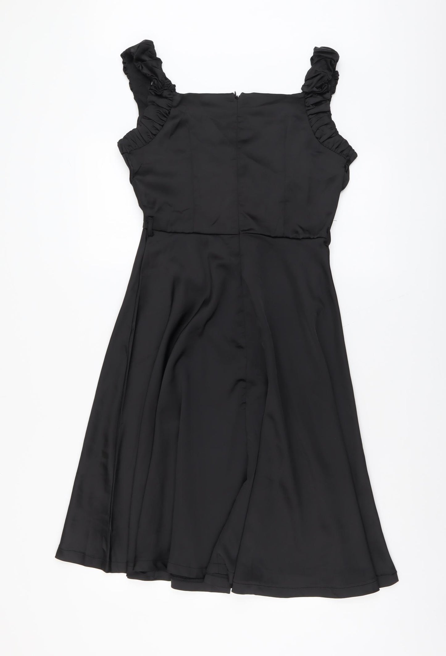 Lindy Bop Womens Black Polyester Skater Dress Size 10 Sweetheart Zip