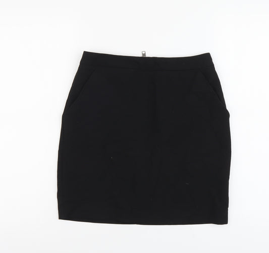New Look Girls Black Polyester Bandage Skirt Size 14 Years Regular Zip
