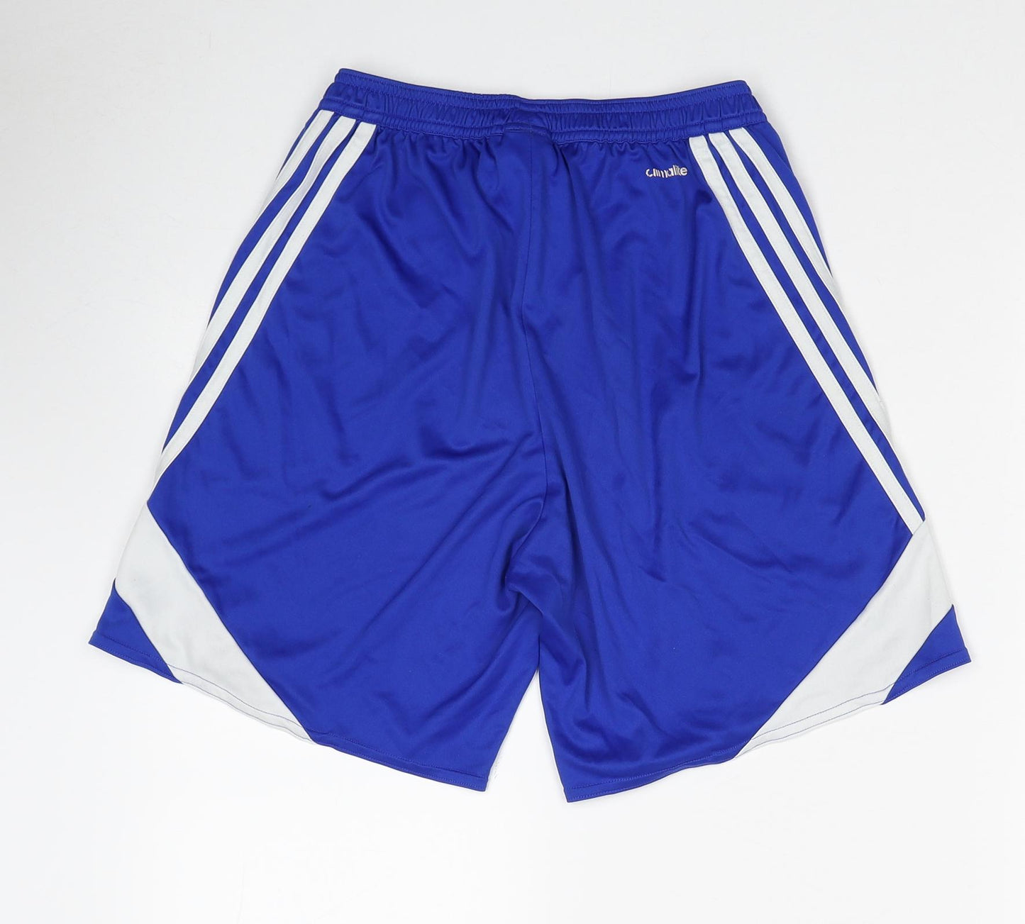 adidas Mens Blue Polyester Athletic Shorts Size S Regular Drawstring