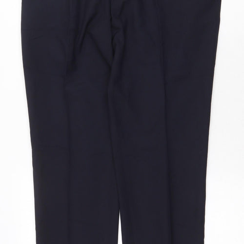 NEXT Mens Blue Polyester Trousers Size 34 in Regular Zip