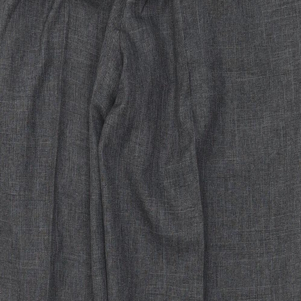 Marks and Spencer Mens Grey Polyester Trousers Size 34 in Regular Zip