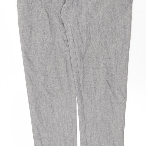 Zara Mens Grey Polyester Trousers Size 34 in Regular Zip