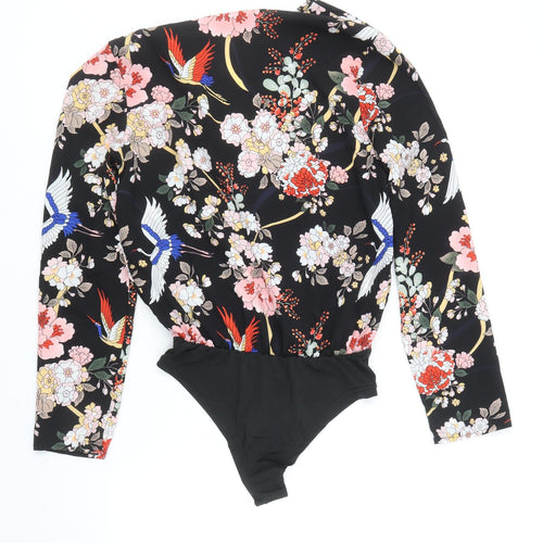 Lilah Rose Womens Multicoloured Floral Cotton Bodysuit One-Piece Size L Snap
