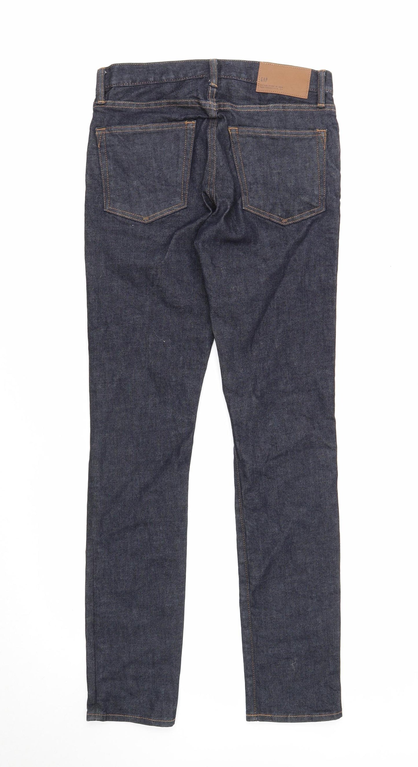 Gap Mens Blue Cotton Skinny Jeans Size 28 in L32 in Regular Zip