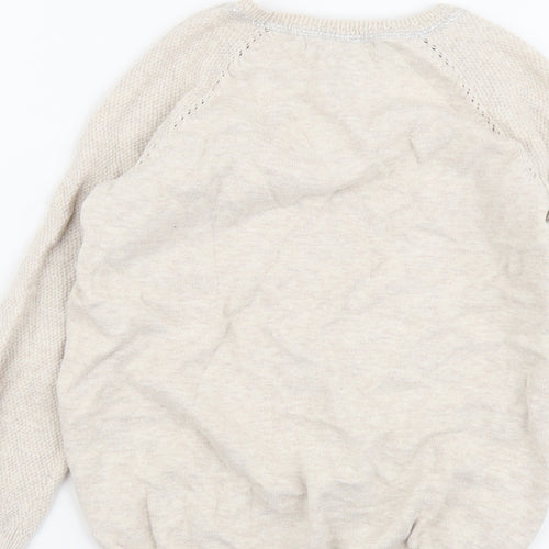 George Girls Beige Round Neck Cotton Pullover Jumper Size 7-8 Years Pullover - Just be Amazing