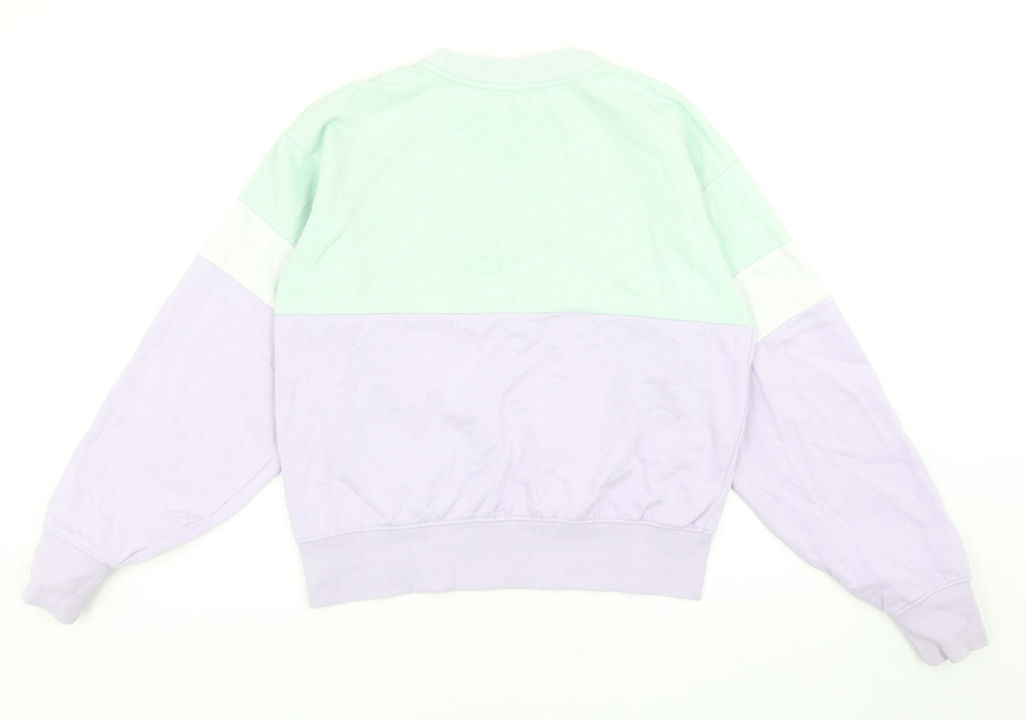 H&M Girls Multicoloured Colourblock Cotton Pullover Sweatshirt Size 12-13 Years Pullover