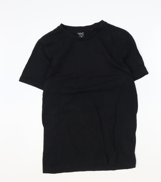 NEXT Mens Black Cotton T-Shirt Size XS Round Neck