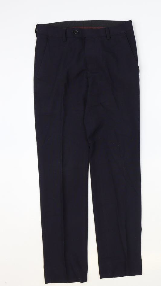 NEXT Mens Black Polyester Trousers Size 26 in Regular Zip
