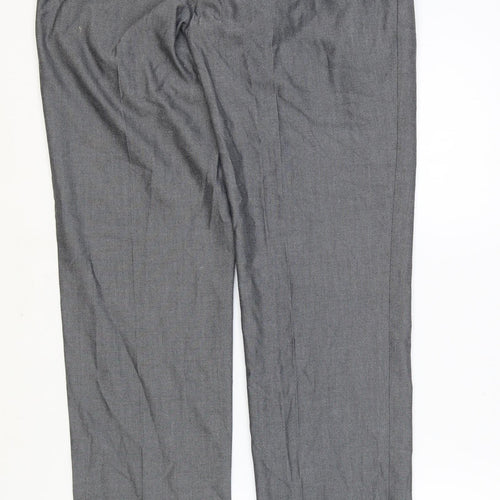 Preworn Mens Grey Polyester Trousers Size 30 in Regular Zip