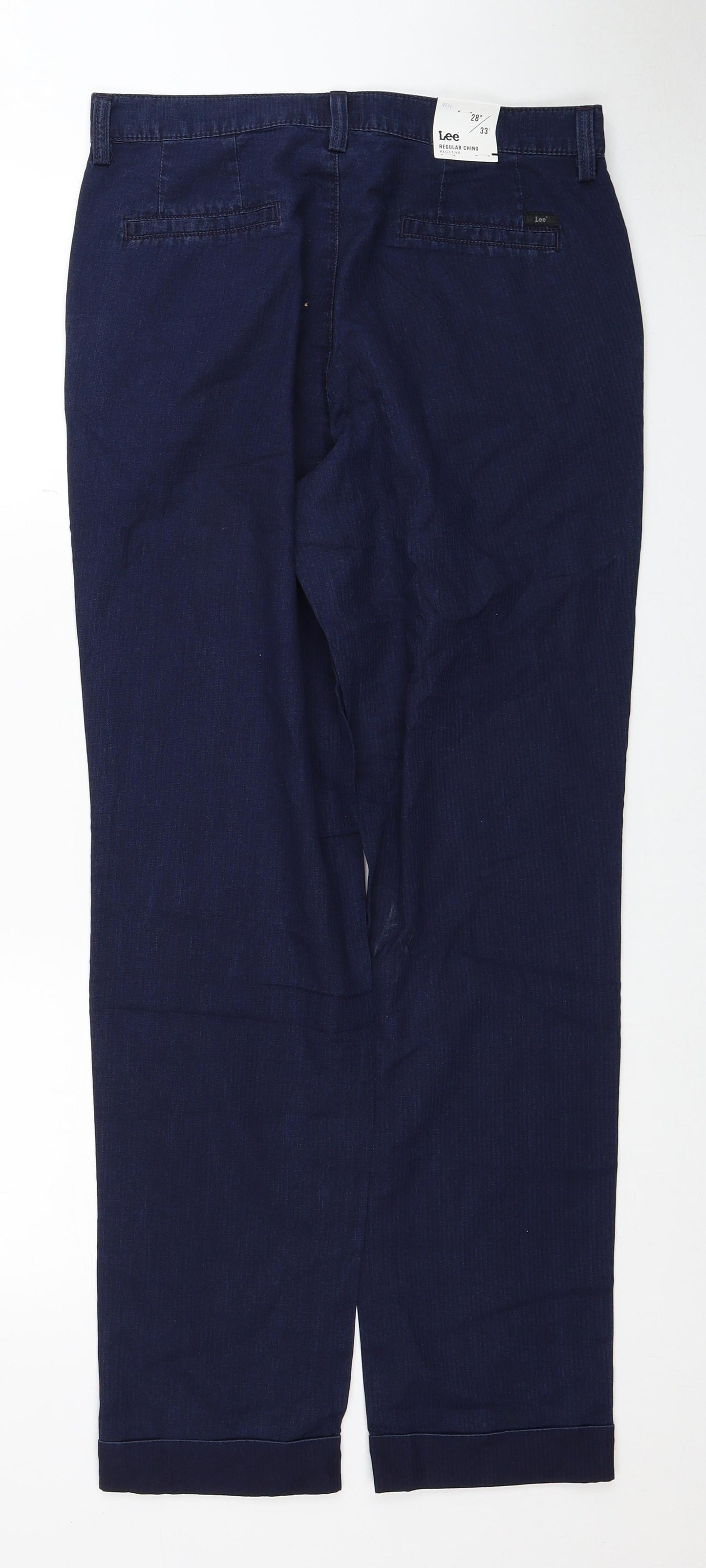 Lee Womens Blue Cotton Straight Jeans Size 28 in L33 in Regular Zip