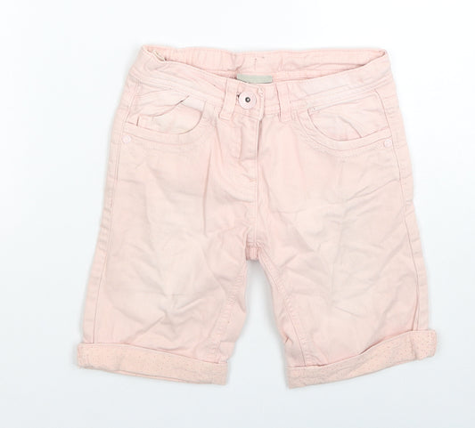 NEXT Boys Pink Cotton Bermuda Shorts Size 7 Years Regular Zip