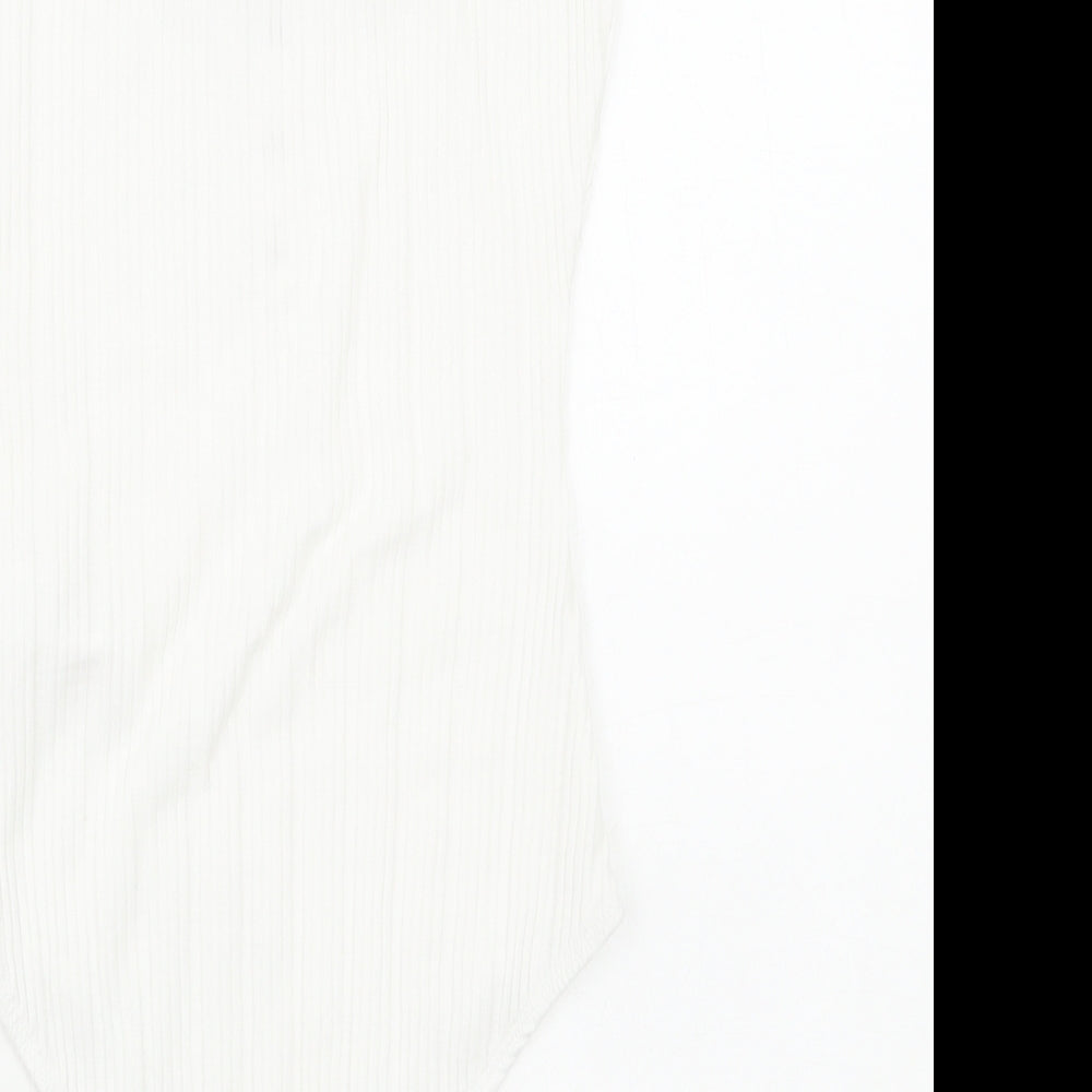 Primark Womens White Cotton Bodysuit One-Piece Size XS Snap