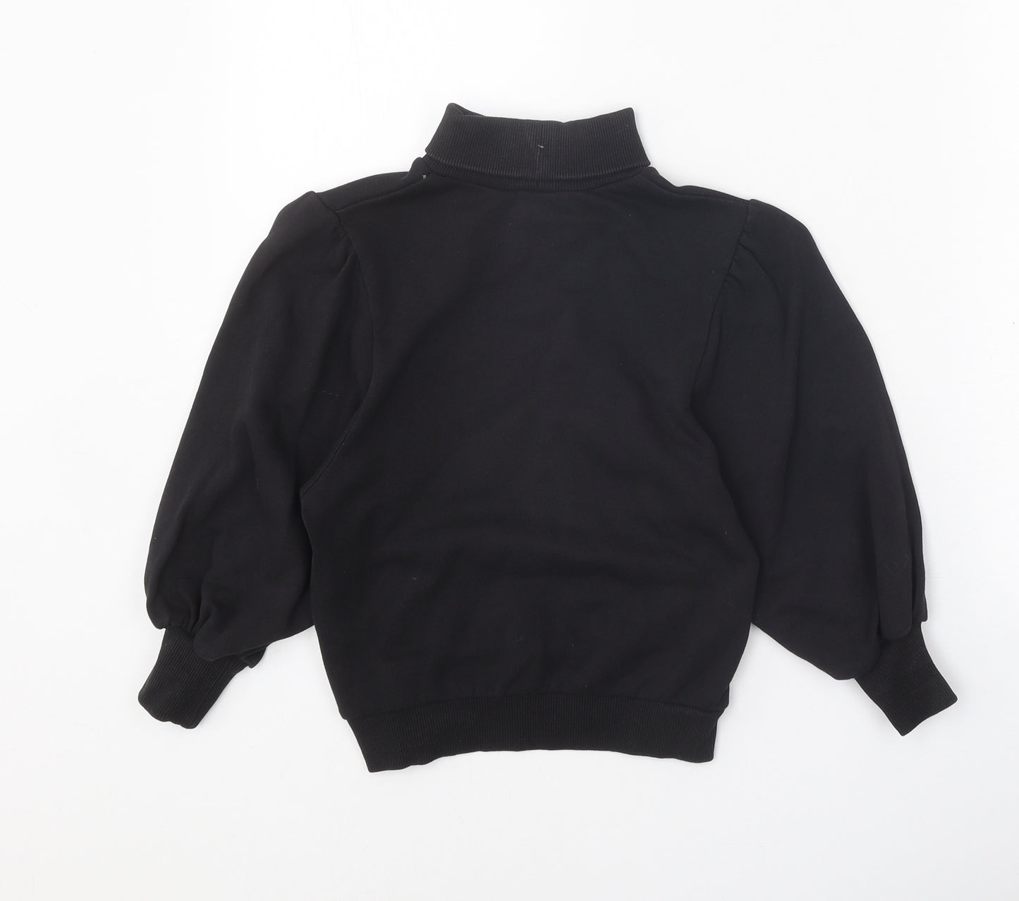 NEXT Girls Black Roll Neck Cotton Pullover Jumper Size 7 Years Pullover