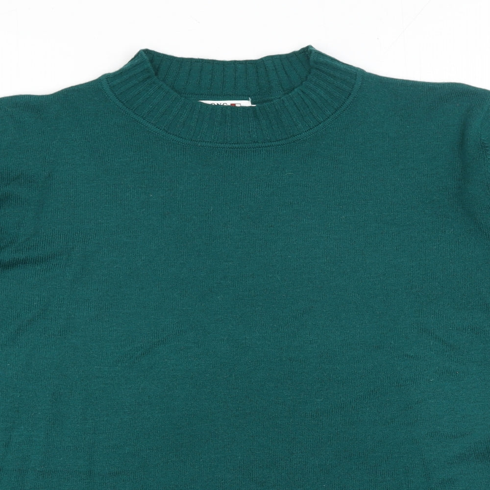 Long Island Womens Green Mock Neck Polyester Pullover Jumper Size XL