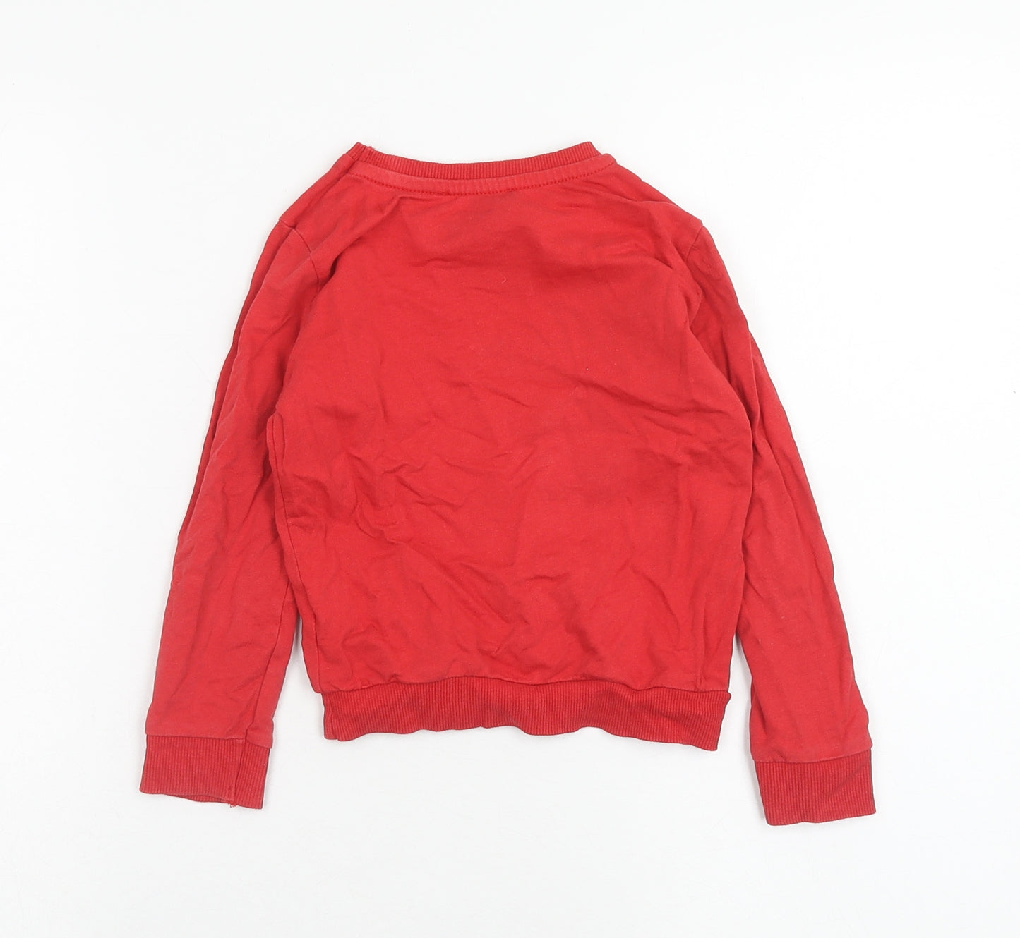 Primark Girls Red Cotton Pullover Sweatshirt Size 3 Years Pullover - Team Rudolph