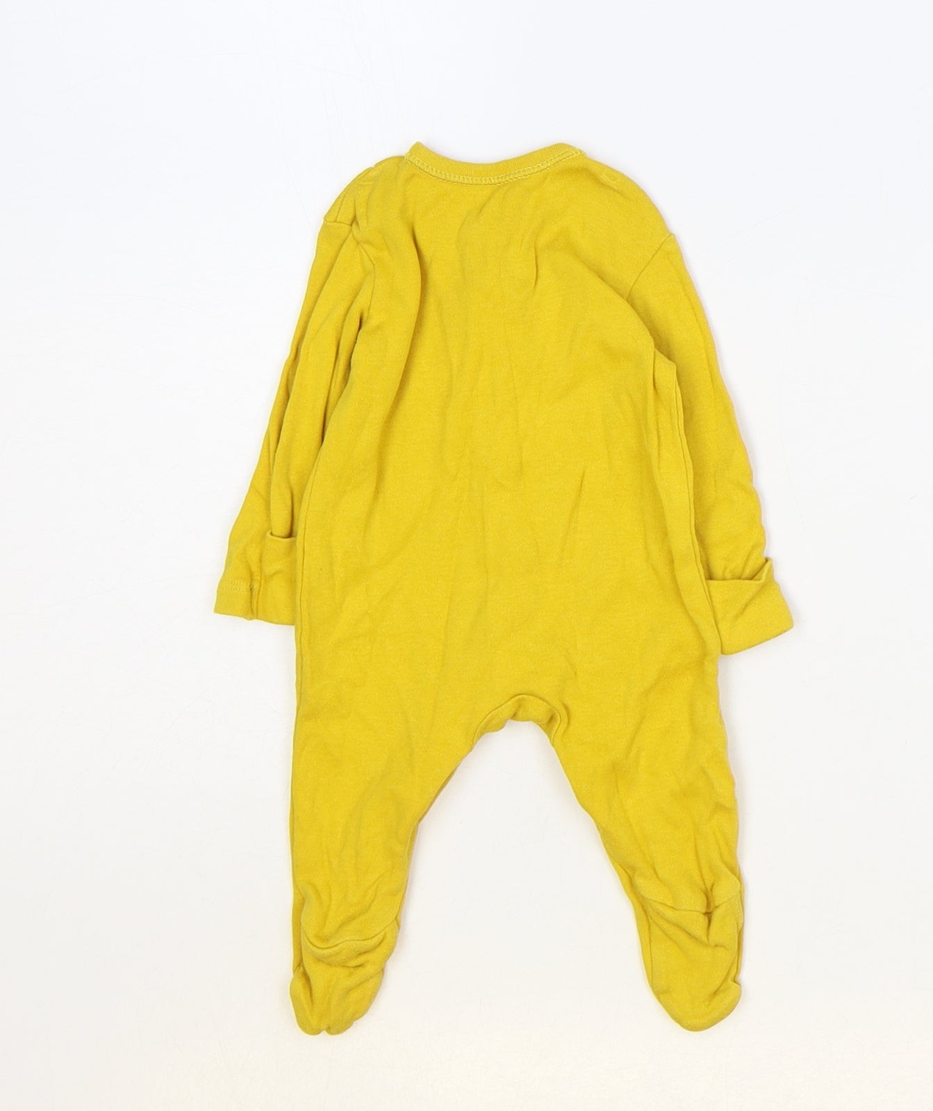 George Baby Yellow 100% Cotton Babygrow One-Piece Size Newborn Snap