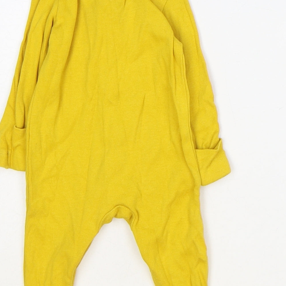 George Baby Yellow 100% Cotton Babygrow One-Piece Size Newborn Snap