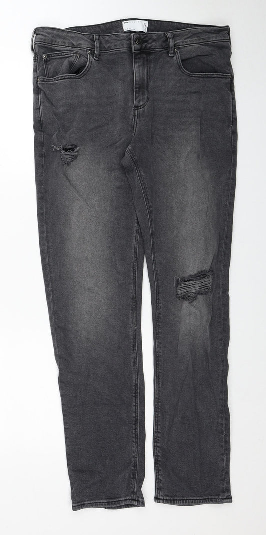 ASOS Mens Black Cotton Skinny Jeans Size 34 in L32 in Regular Zip