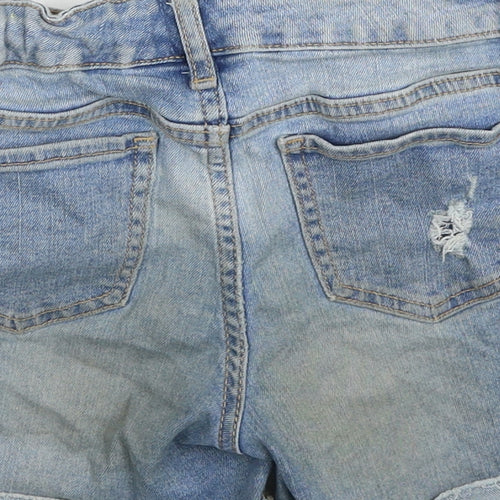Gap Girls Blue Cotton Hot Pants Shorts Size 10 Years Regular Zip