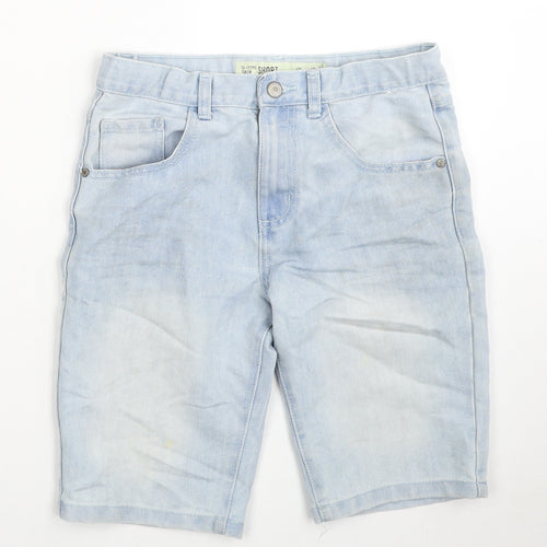 Denim & Co. Girls Blue Cotton Skimmer Shorts Size 12-13 Years Regular Zip