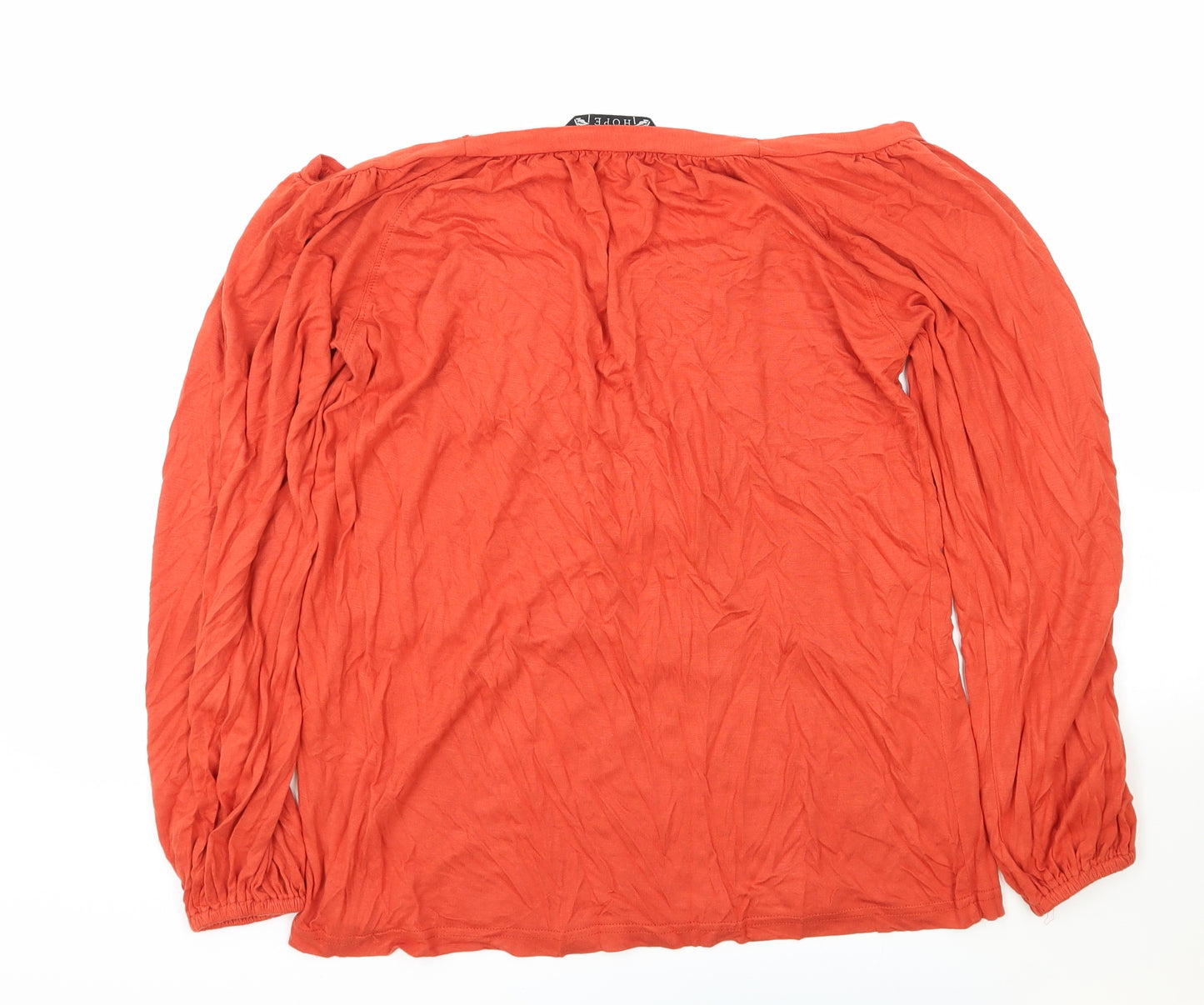 Joanna Hope Womens Red Viscose Basic T-Shirt Size 12 Boat Neck