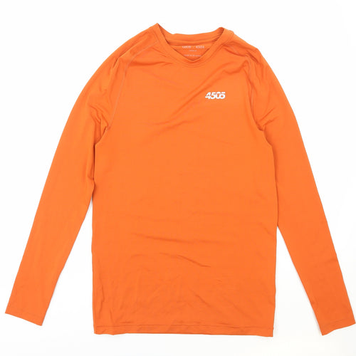ASOS Mens Orange Polyester Pullover Casual Size M Round Neck Pullover