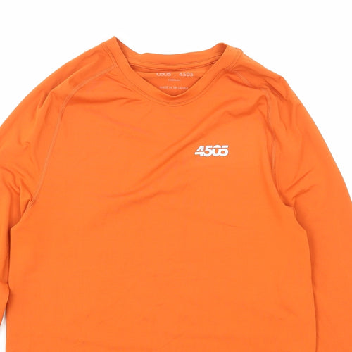 ASOS Mens Orange Polyester Pullover Casual Size M Round Neck Pullover