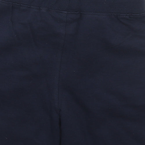 JoJo Maman Boys Blue Cotton Sweat Shorts Size 3-4 Years Regular Drawstring - Lion