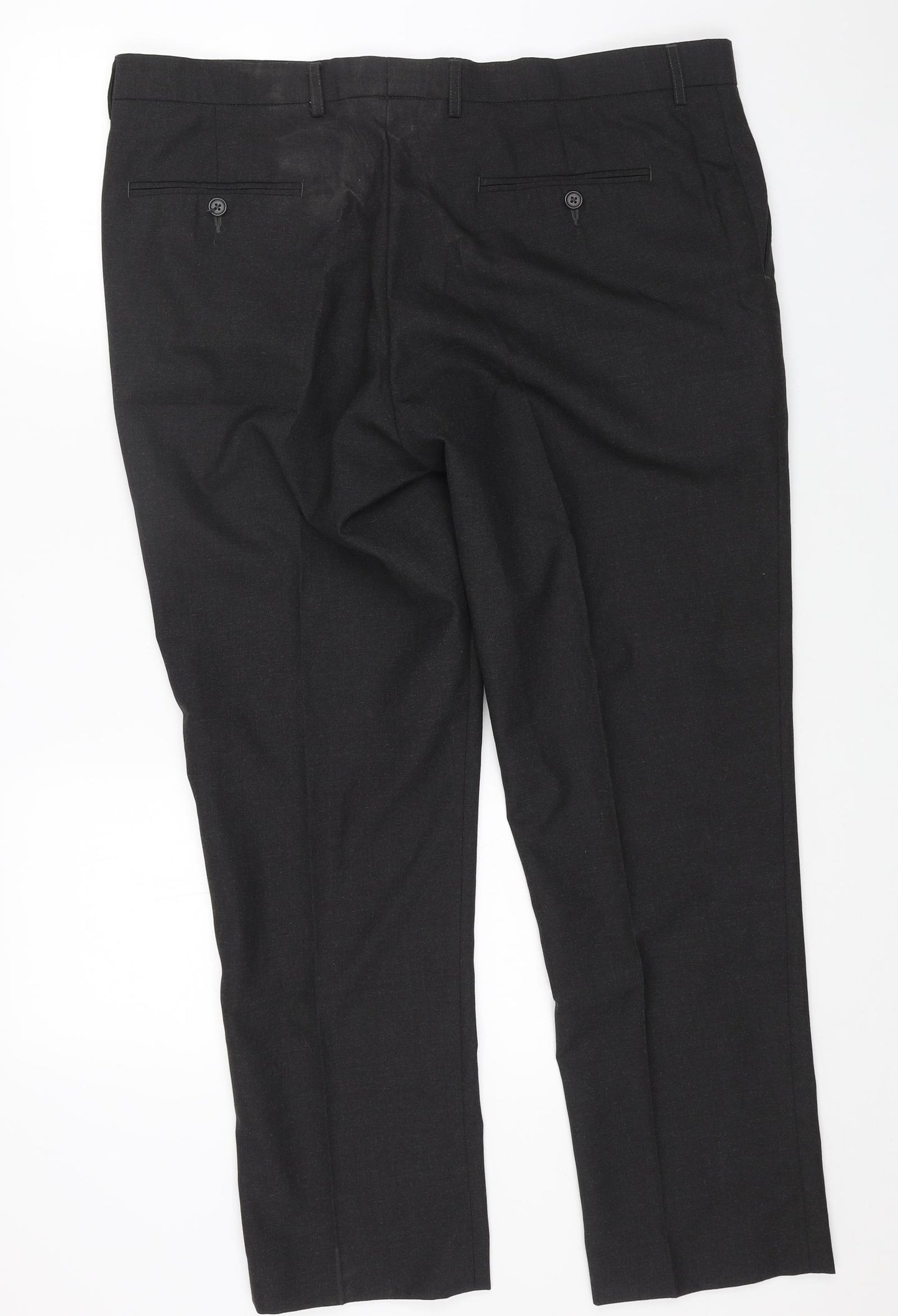 Williams Mens Grey Polyester Trousers Size 40 in L29 in Regular Zip